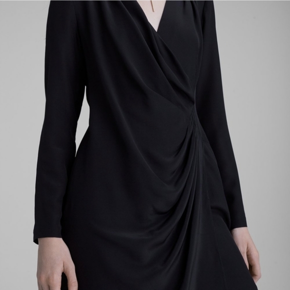 Club Monaco Side Drape Mini Dress Black Silk - Picture 8 of 8